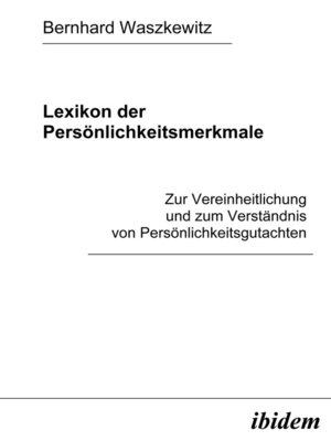 cover image of Lexikon der Persönlichkeitsmerkmale
